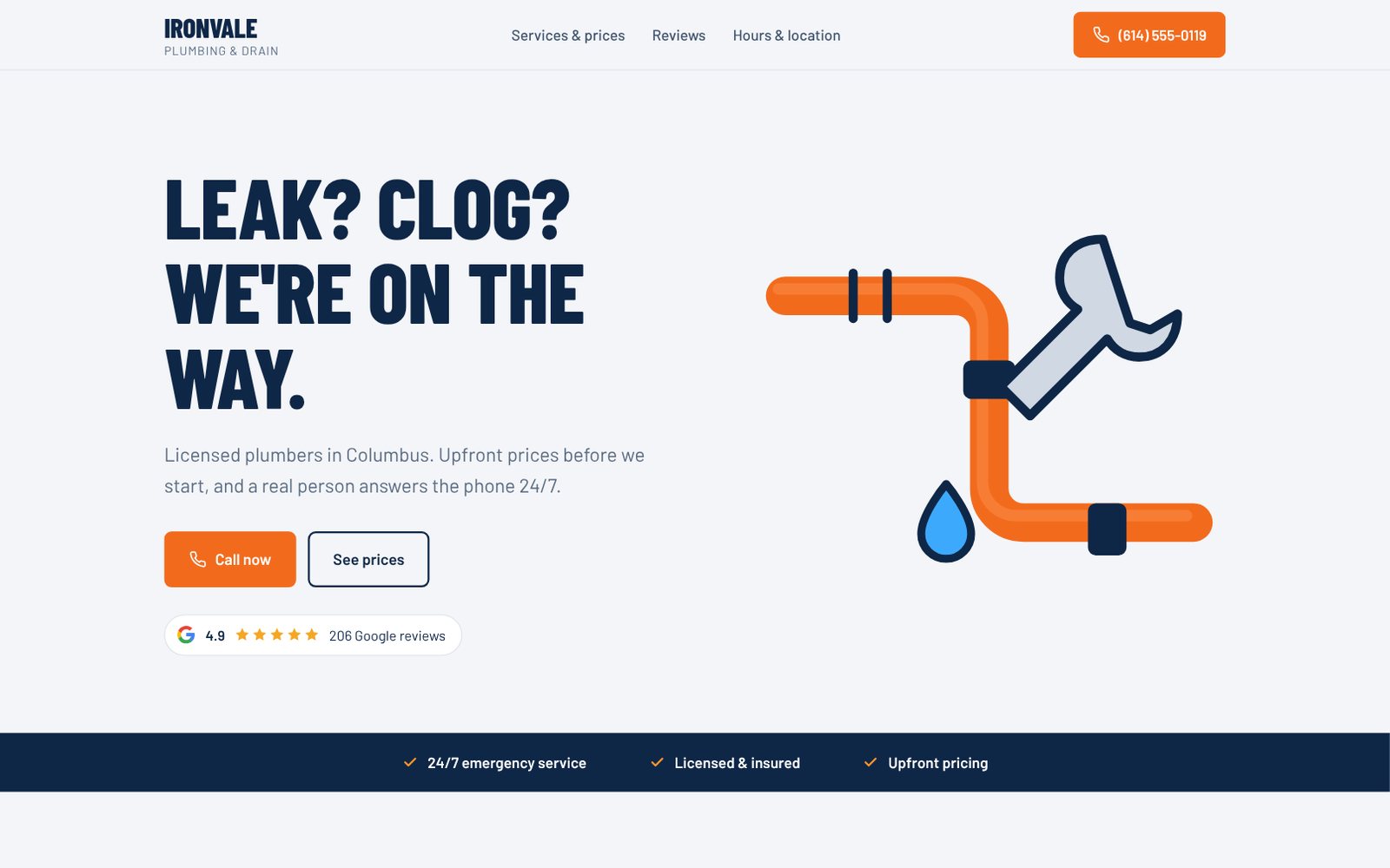 Demo website on desktop
