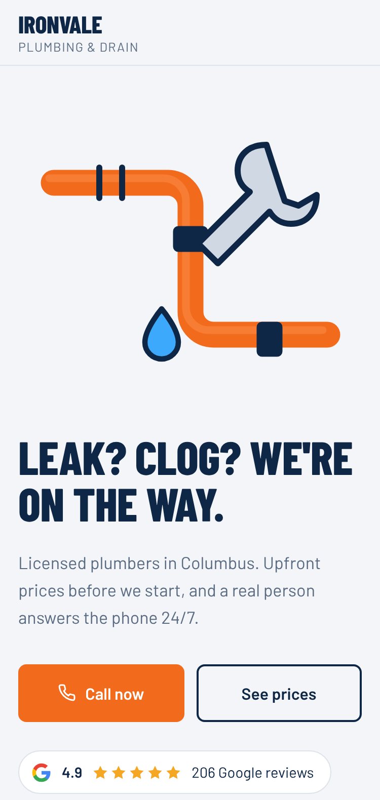 Demo website on a phone